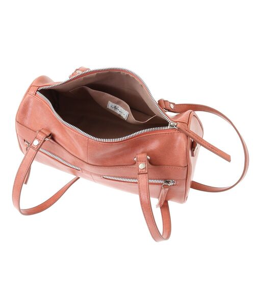 Green Parks(グリーンパークス)の「・QUON W ZIP 2wayボストンバッグ(ボストンバッグ・レディース・ピンク/ブラック/アイボリー・FREE)」の10枚目の写真