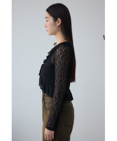AZUL by moussy（アズールバイマウジー）の「レースフリルカーディガン（カーディガン/ボレロ・レディース・アイボリー/ブラック/ブルー・FREE）」の19枚目の写真