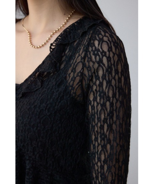 AZUL by moussy（アズールバイマウジー）の「レースフリルカーディガン（カーディガン/ボレロ・レディース・アイボリー/ブラック/ブルー・FREE）」の15枚目の写真