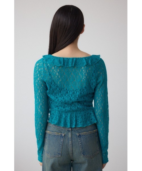 AZUL by moussy（アズールバイマウジー）の「レースフリルカーディガン（カーディガン/ボレロ・レディース・アイボリー/ブラック/ブルー・FREE）」の8枚目の写真