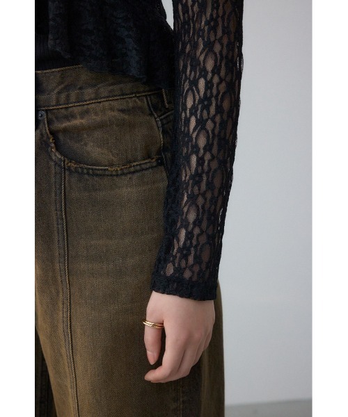 AZUL by moussy（アズールバイマウジー）の「レースフリルカーディガン（カーディガン/ボレロ・レディース・アイボリー/ブラック/ブルー・FREE）」の16枚目の写真