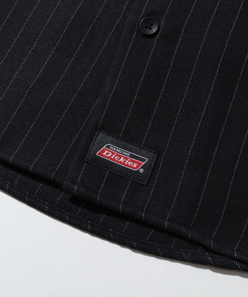Dickies（ディッキーズ）の「【GENUINE DICKIES/ジェニュインディッキーズ】 刺繍ロゴ ストライプデザイン 半袖オープンカラーシャツ（シャツ/ブラウス・メンズ・ブラック/ブルー・M/L/XL）」の11枚目の写真