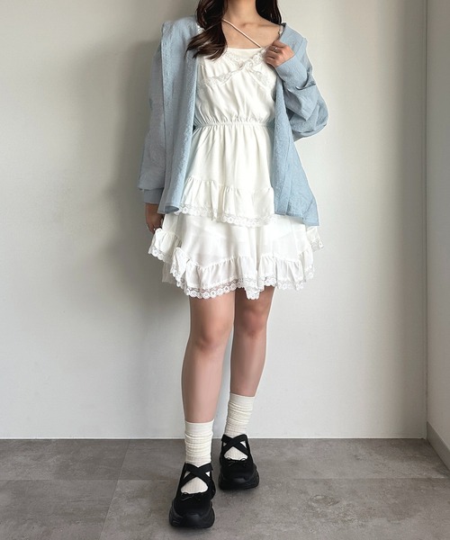 美品❣️裾ティアードチュニック セール】裾レースティアードキャミチュニック【ZOZOTOWN限定