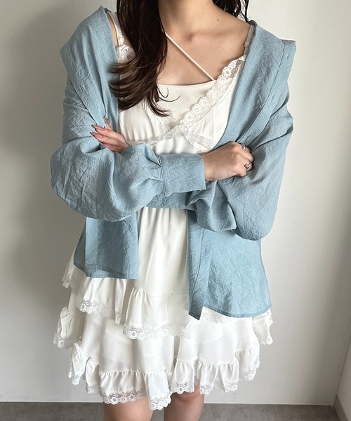 apres jour mignon(アプレジュールミニョン)の「裾レースティアードキャミチュニック【ZOZOTOWN限定アイテム】(チュニック・レディース・オフホワイト/ブラック・フリー/X-LARGE)」の9枚目の写真