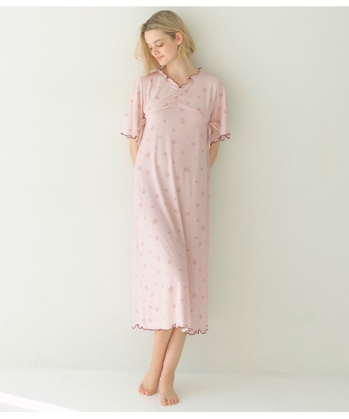 セール】カットソーギャザーワンピ（ルームウェア/パジャマ