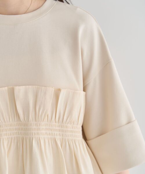 ELENCARE DUE（エレンカーレデュエ）の「・ELENCARE DUE ドッキングプルオーバー（Tシャツ/カットソー・レディース・チャコールグレー/ブラック/オフホワイト・FREE）」の12枚目の写真