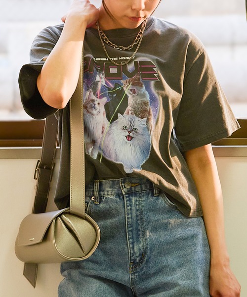 GORGE(ゴージ)の「《ピグメント加工×レトログラフィック》レディース 半袖Tシャツ ヴィンテージ風プリント 春夏秋(Tシャツ/カットソー・レディース・ブラック/ネイビー/カーキ/ピンク・F)」の2枚目の写真
