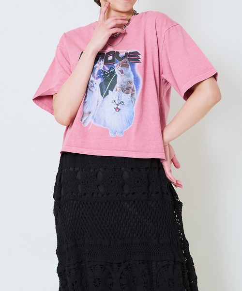 GORGE(ゴージ)の「《ピグメント加工×レトログラフィック》レディース 半袖Tシャツ ヴィンテージ風プリント 春夏秋(Tシャツ/カットソー・レディース・ブラック/ネイビー/カーキ/ピンク・F)」の16枚目の写真