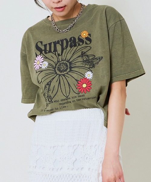 GORGE(ゴージ)の「《ピグメント加工×レトログラフィック》レディース 半袖Tシャツ ヴィンテージ風プリント 春夏秋(Tシャツ/カットソー・レディース・ブラック/ネイビー/カーキ/ピンク・F)」の7枚目の写真