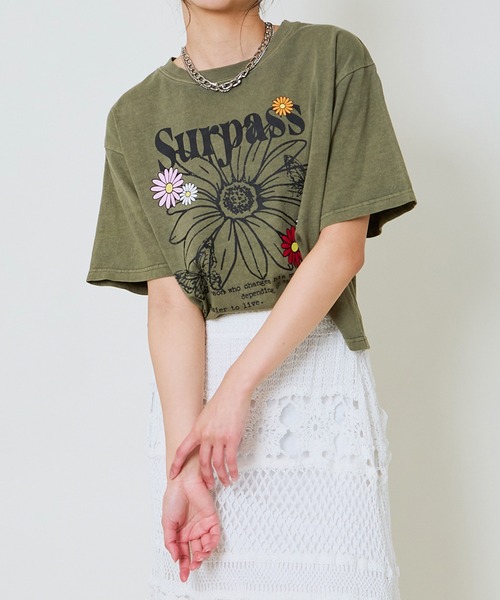 GORGE(ゴージ)の「《ピグメント加工×レトログラフィック》レディース 半袖Tシャツ ヴィンテージ風プリント 春夏秋(Tシャツ/カットソー・レディース・ブラック/ネイビー/カーキ/ピンク・F)」の8枚目の写真