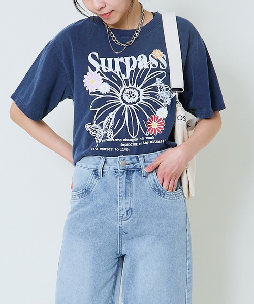 GORGE(ゴージ)の「《ピグメント加工×レトログラフィック》レディース 半袖Tシャツ ヴィンテージ風プリント 春夏秋(Tシャツ/カットソー・レディース・ブラック/ネイビー/カーキ/ピンク・F)」の11枚目の写真