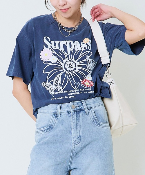 GORGE(ゴージ)の「《ピグメント加工×レトログラフィック》レディース 半袖Tシャツ ヴィンテージ風プリント 春夏秋(Tシャツ/カットソー・レディース・ブラック/ネイビー/カーキ/ピンク・F)」の13枚目の写真