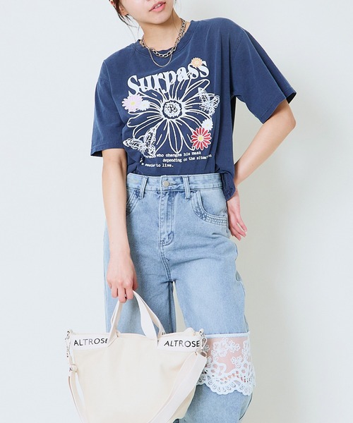 GORGE(ゴージ)の「《ピグメント加工×レトログラフィック》レディース 半袖Tシャツ ヴィンテージ風プリント 春夏秋(Tシャツ/カットソー・レディース・ブラック/ネイビー/カーキ/ピンク・F)」の14枚目の写真