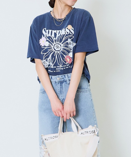 GORGE(ゴージ)の「《ピグメント加工×レトログラフィック》レディース 半袖Tシャツ ヴィンテージ風プリント 春夏秋(Tシャツ/カットソー・レディース・ブラック/ネイビー/カーキ/ピンク・F)」の15枚目の写真