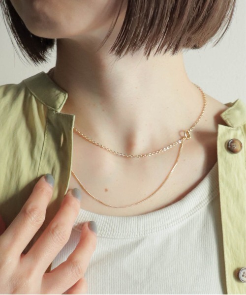 rapiecage（ラピエサージュ）の「サイドリング2連ネックレス（ネックレス・レディース・シルバー/ゴールド・FREE）」の2枚目の写真