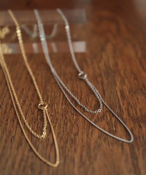 rapiecage（ラピエサージュ）の「サイドリング2連ネックレス（ネックレス・レディース・シルバー/ゴールド・FREE）」の4枚目の写真