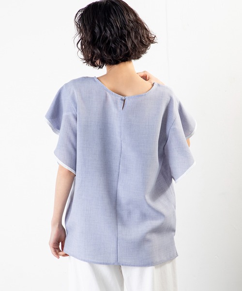 MILLION CARATS(ミリオンカラッツ)の「二の腕カバーにも◎ 夏映えする涼しげフレア袖トップス(シャツ/ブラウス・レディース・ベージュ/オフホワイト/サックスブルー・FREE)」の15枚目の写真