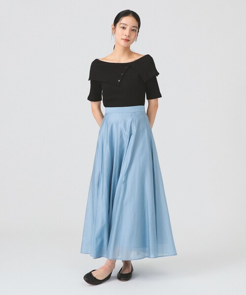 Ray BEAMS（レイビームス）の「ビッグカラー オフショルダー Tシャツ（Tシャツ/カットソー・レディース・クリーム/ブラック/ダークブラウン・ONE SIZE）」の14枚目の写真