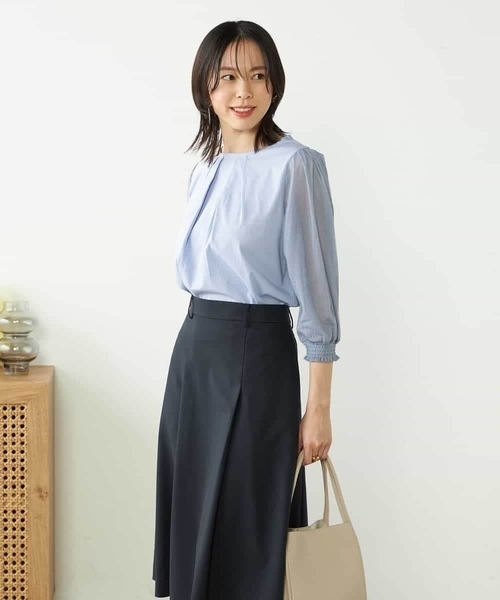 a.v.v(アーヴェヴェ)の「シアースリーブカットソー(Tシャツ/カットソー・レディース・ホワイト/ライラック/ブラック・36/38/40/42/34)」の5枚目の写真