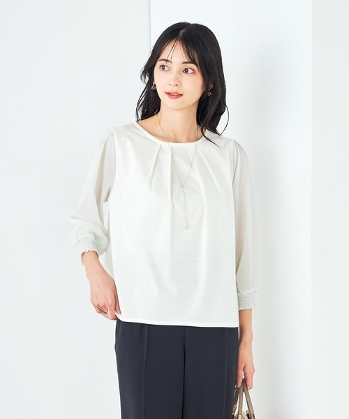 a.v.v(アーヴェヴェ)の「シアースリーブカットソー(Tシャツ/カットソー・レディース・ホワイト/ライラック/ブラック・36/38/40/42/34)」の10枚目の写真