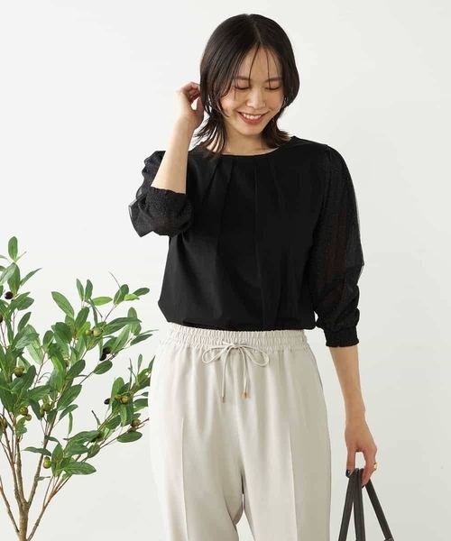 a.v.v(アーヴェヴェ)の「シアースリーブカットソー(Tシャツ/カットソー・レディース・ホワイト/ライラック/ブラック・36/38/40/42/34)」の18枚目の写真