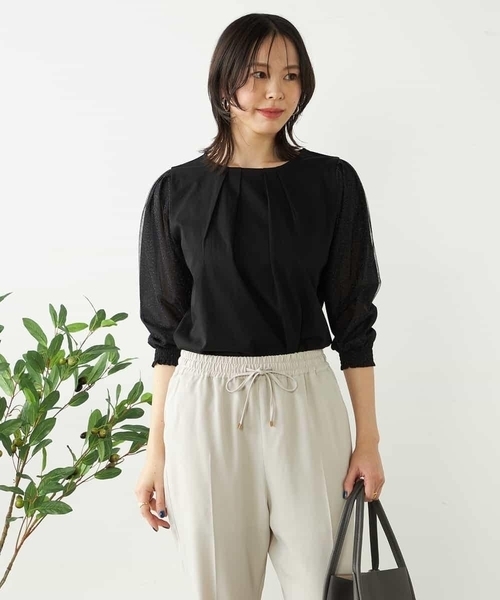 a.v.v(アーヴェヴェ)の「シアースリーブカットソー(Tシャツ/カットソー・レディース・ホワイト/ライラック/ブラック・36/38/40/42/34)」の19枚目の写真