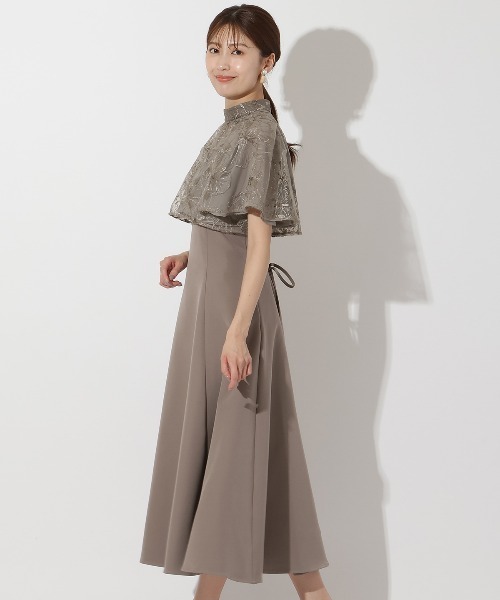 ラメフラワーチュールレイヤードドレス（ドレス）｜AND COUTURE