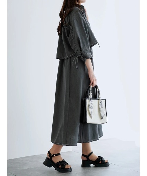 LUDIC PARK(ルディックパーク)の「【SETアイテム】ドロストシャツ×キャミワンピース(ワンピース・レディース・カーキ/オフホワイト/グレー/その他1・M)」の15枚目の写真