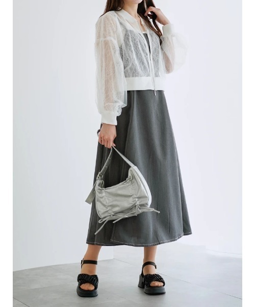 LUDIC PARK(ルディックパーク)の「【SETアイテム】ドロストシャツ×キャミワンピース(ワンピース・レディース・カーキ/オフホワイト/グレー/その他1・M)」の20枚目の写真