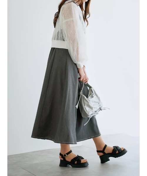 LUDIC PARK(ルディックパーク)の「【SETアイテム】ドロストシャツ×キャミワンピース(ワンピース・レディース・カーキ/オフホワイト/グレー/その他1・M)」の22枚目の写真