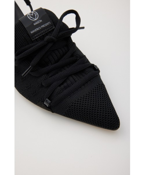 セール】ニットレースアップヒールスニーカー（パンプス）｜MAISON