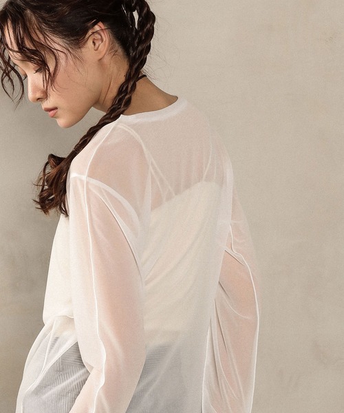 en CAnAF(エンカナフ)の「ベーシックシアートップス(Tシャツ/カットソー・レディース・オフホワイト/ブラック/ライトグレー/グリーン/ライトベージュ・フリー)」の12枚目の写真