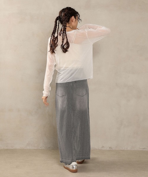 en CAnAF(エンカナフ)の「ベーシックシアートップス(Tシャツ/カットソー・レディース・オフホワイト/ブラック/ライトグレー/グリーン/ライトベージュ・フリー)」の7枚目の写真