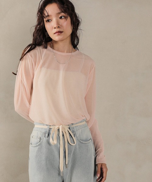 en CAnAF(エンカナフ)の「ベーシックシアートップス(Tシャツ/カットソー・レディース・オフホワイト/ブラック/ライトグレー/グリーン/ライトベージュ・フリー)」の20枚目の写真