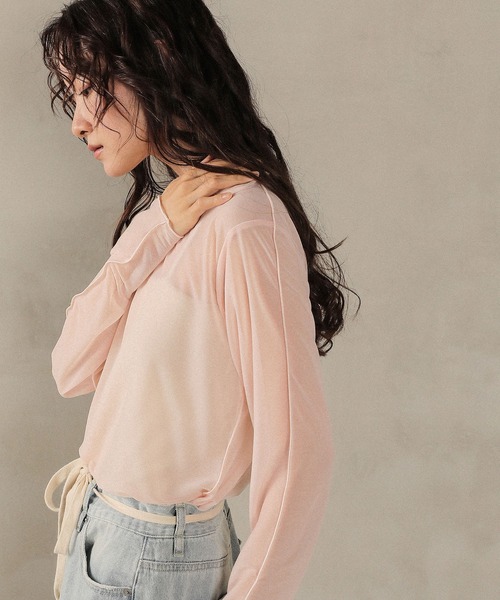 en CAnAF(エンカナフ)の「ベーシックシアートップス(Tシャツ/カットソー・レディース・オフホワイト/ブラック/ライトグレー/グリーン/ライトベージュ・フリー)」の21枚目の写真