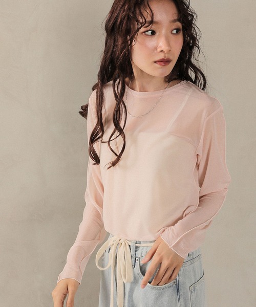 en CAnAF(エンカナフ)の「ベーシックシアートップス(Tシャツ/カットソー・レディース・オフホワイト/ブラック/ライトグレー/グリーン/ライトベージュ・フリー)」の22枚目の写真