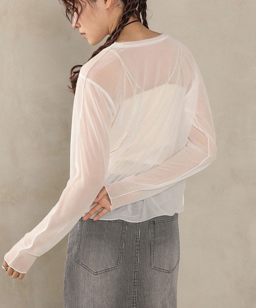 en CAnAF(エンカナフ)の「ベーシックシアートップス(Tシャツ/カットソー・レディース・オフホワイト/ブラック/ライトグレー/グリーン/ライトベージュ・フリー)」の11枚目の写真