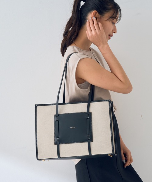 Rouge vif(ルージュヴィフ)の「【DEMELLIER/デメリエー】The Capri キャンパストートバッグ(トートバッグ・レディース・ブラック・フリー)」の4枚目の写真