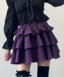 Diable baiser（ディアブルベーゼ）の「3段ティアードミニスカパン【大きいサイズ有】（スカート）」