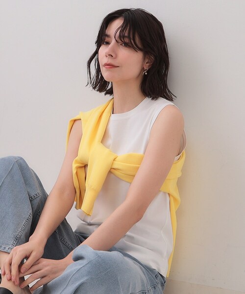 セール】《5色展開》ベーシックノースリーブトップス【接触冷感