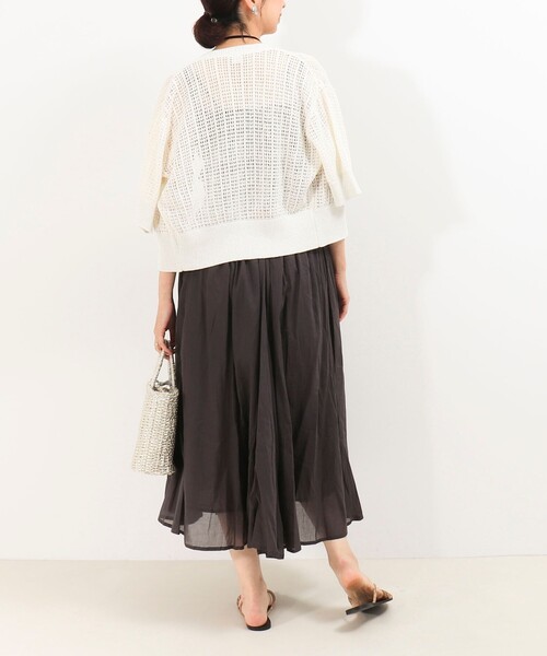 MICO COULIER（ミコクリエ）の「綿ボイルエアリーギャザースカート（スカート・レディース・イエロー/チャコールグレー/ブルー系その他/グレー系その他・38）」の14枚目の写真