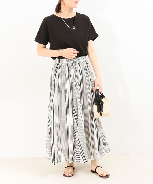 MICO COULIER（ミコクリエ）の「綿ボイルエアリーギャザースカート（スカート・レディース・イエロー/チャコールグレー/ブルー系その他/グレー系その他・38）」の16枚目の写真