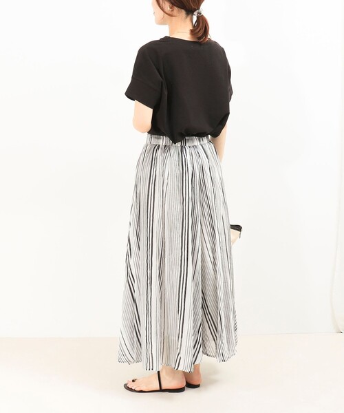 MICO COULIER（ミコクリエ）の「綿ボイルエアリーギャザースカート（スカート・レディース・イエロー/チャコールグレー/ブルー系その他/グレー系その他・38）」の17枚目の写真