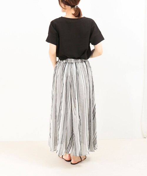 MICO COULIER（ミコクリエ）の「綿ボイルエアリーギャザースカート（スカート・レディース・イエロー/チャコールグレー/ブルー系その他/グレー系その他・38）」の18枚目の写真