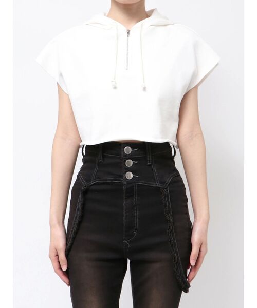 EMODA（エモダ）の「カバージップフーディ（Tシャツ/カットソー・レディース・ブラック/ブラウン/ホワイト・FREE）」の4枚目の写真