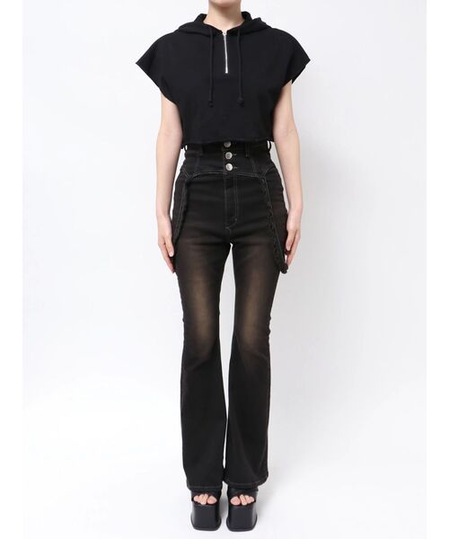 EMODA（エモダ）の「カバージップフーディ（Tシャツ/カットソー・レディース・ブラック/ブラウン/ホワイト・FREE）」の14枚目の写真