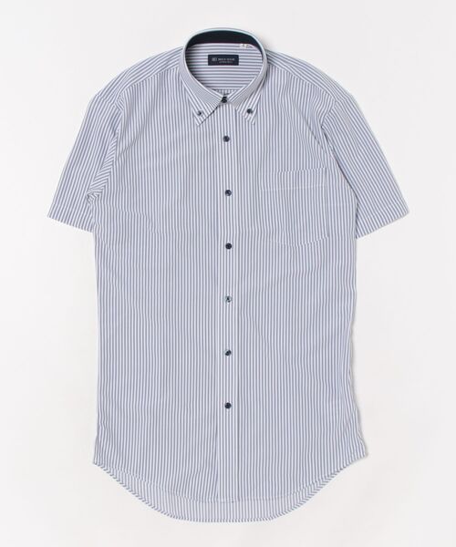 TOKYO SHIRTS（トウキョウシャツ）の「形態安定ノンアイロン ドゥエボットーニ 半袖ストレッチビジネスワイシャツ（ビジネスシャツ・メンズ・ネイビー・首回り39cm/首回り41cm/首回り42cm/首回り43cm/首回り37cm）」の6枚目の写真