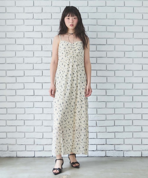 セール】花柄フリルカットキャミワンピース（ワンピース