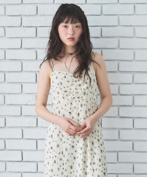 花柄フリルカットキャミワンピース（ワンピース）｜archives