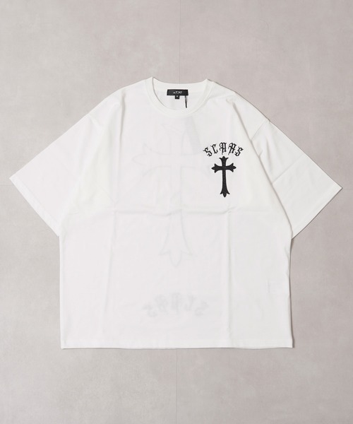 1111clothing（ワンフォークロージング）の「ペイズリークロス アップリケ Tシャツ / Paisley Cross Applique T-Shirt（Tシャツ/カットソー・メンズ・ブラック×ホワイト/ブラック×ブラック/ホワイト×ブラック・M/XL/L）」の21枚目の写真